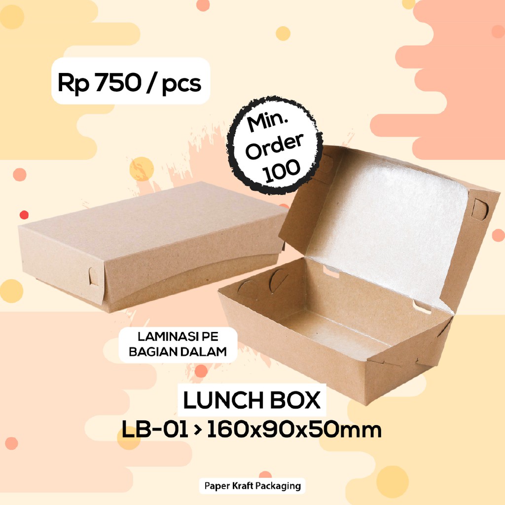 Lunch Box M Dus Nasi Box Catering Cafe Kotak Nasi Laminasi