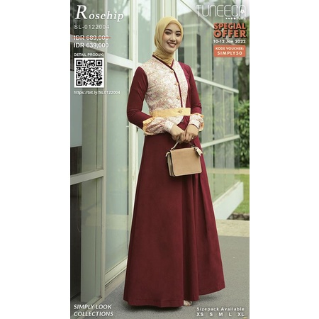 Simply Look SL-0122004 Tea Times Gamis Long Dress By Tuneeca Diskon Sale Promo