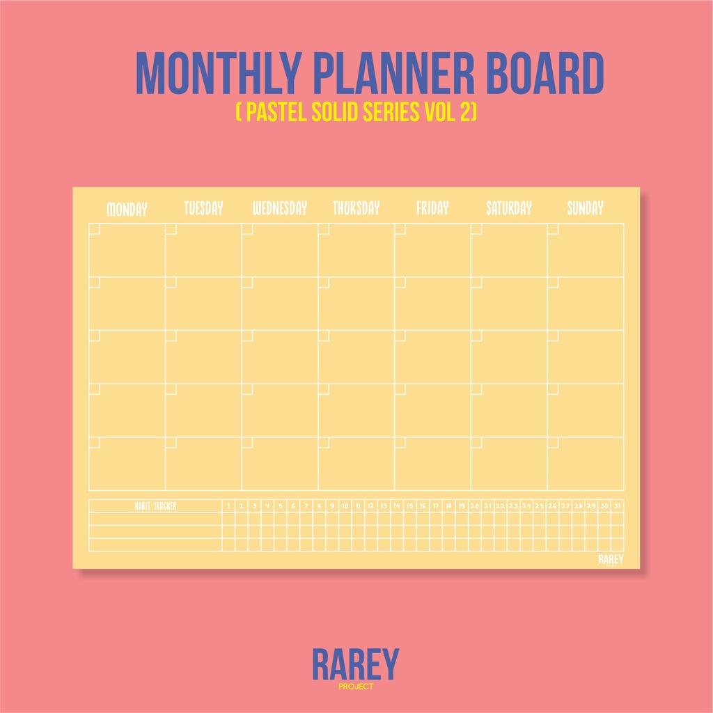 

Monthly Planner Board Pastel Solid Series Vol 2 (A3)