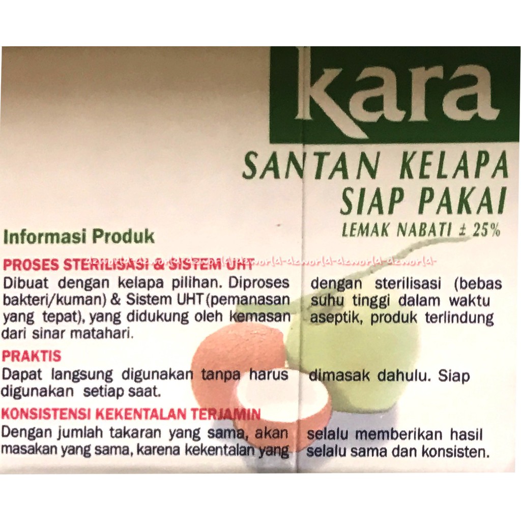 Kara Santan Kelapa 200ml Siap Pakai Santen kalapa Cair Karra Liquid Coconut Cocconut