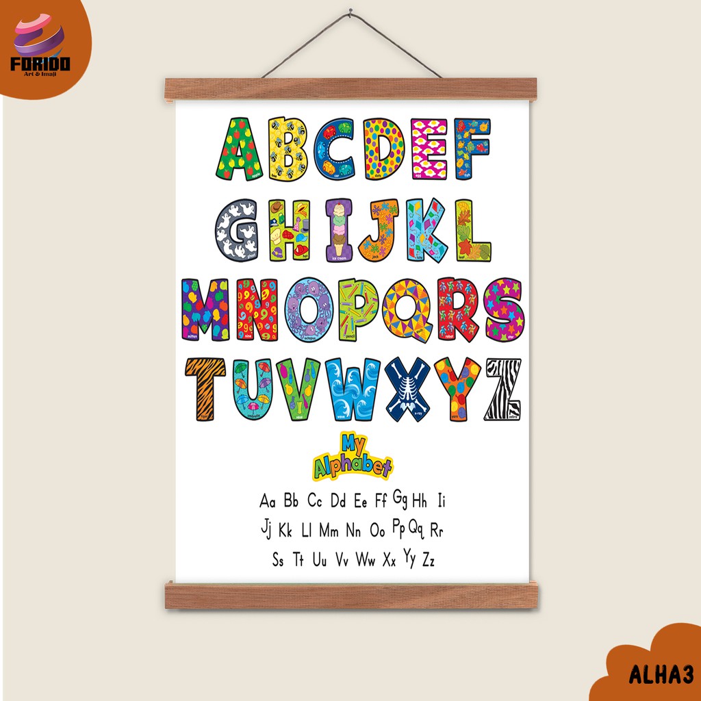 Poster Edukasi Anak - POSTER ANAK ALPHABET Aestetik Penghias Ruangan