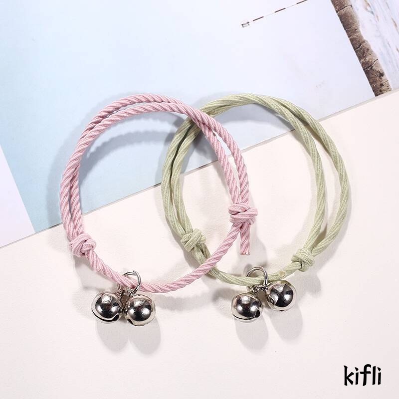 2PC,Korea Wanita Lonceng Adjustable,Gelang Pasangan Pacar,Hadiah Ulang Tahun