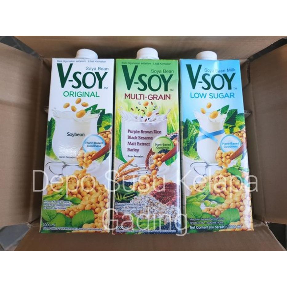 Vsoy Susu Kedelai Original Multi Grain V-soy Soya Milk 1 ...