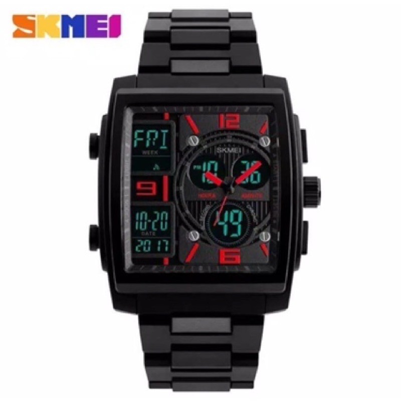 Jam Tangan Pria Digital Analog Skmei 1274 Gold Water Resistant 50m GESPER HITAM