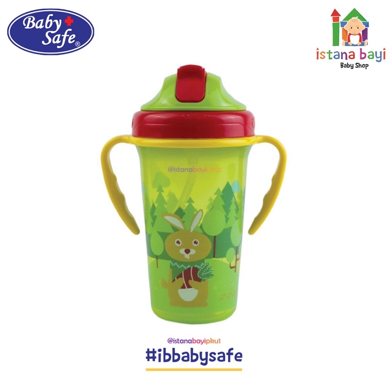 Baby Safe Botol Minum Sedotan Cup with Weighted Straw 300Ml-botol minum anak JP020