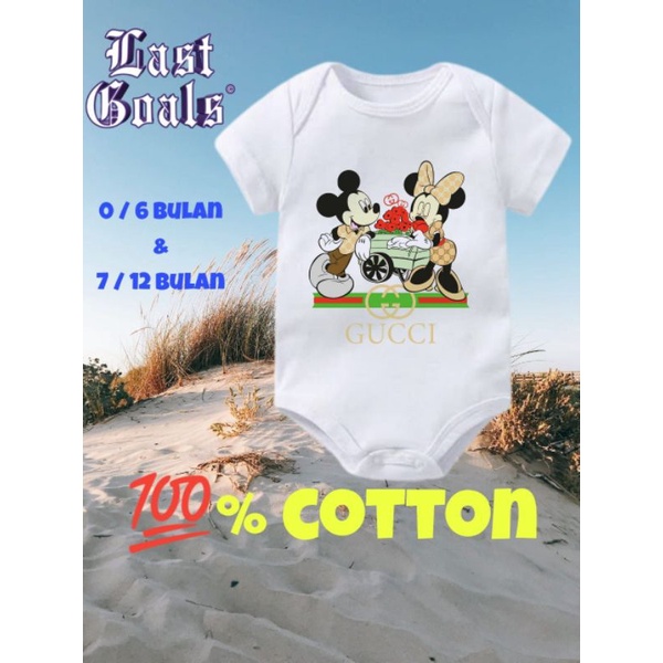 Baju bayi MICKEY MOUSE GUCCI / kaos bayi distro / jumpsuit / jumper bayi / jumsuit bayi / bodysuit b