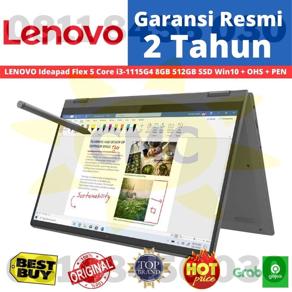 LENOVO Ideapad Flex 5 14ITL05 Core i3-1115G4 8GB 512GB SSD Win10 + OHS