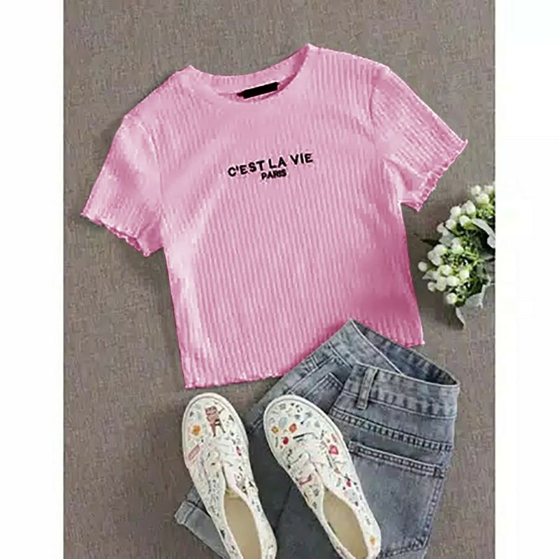 Arifirn Cella Embroidery Kriwil Top - Tshirt Wanita | Baju Wanita