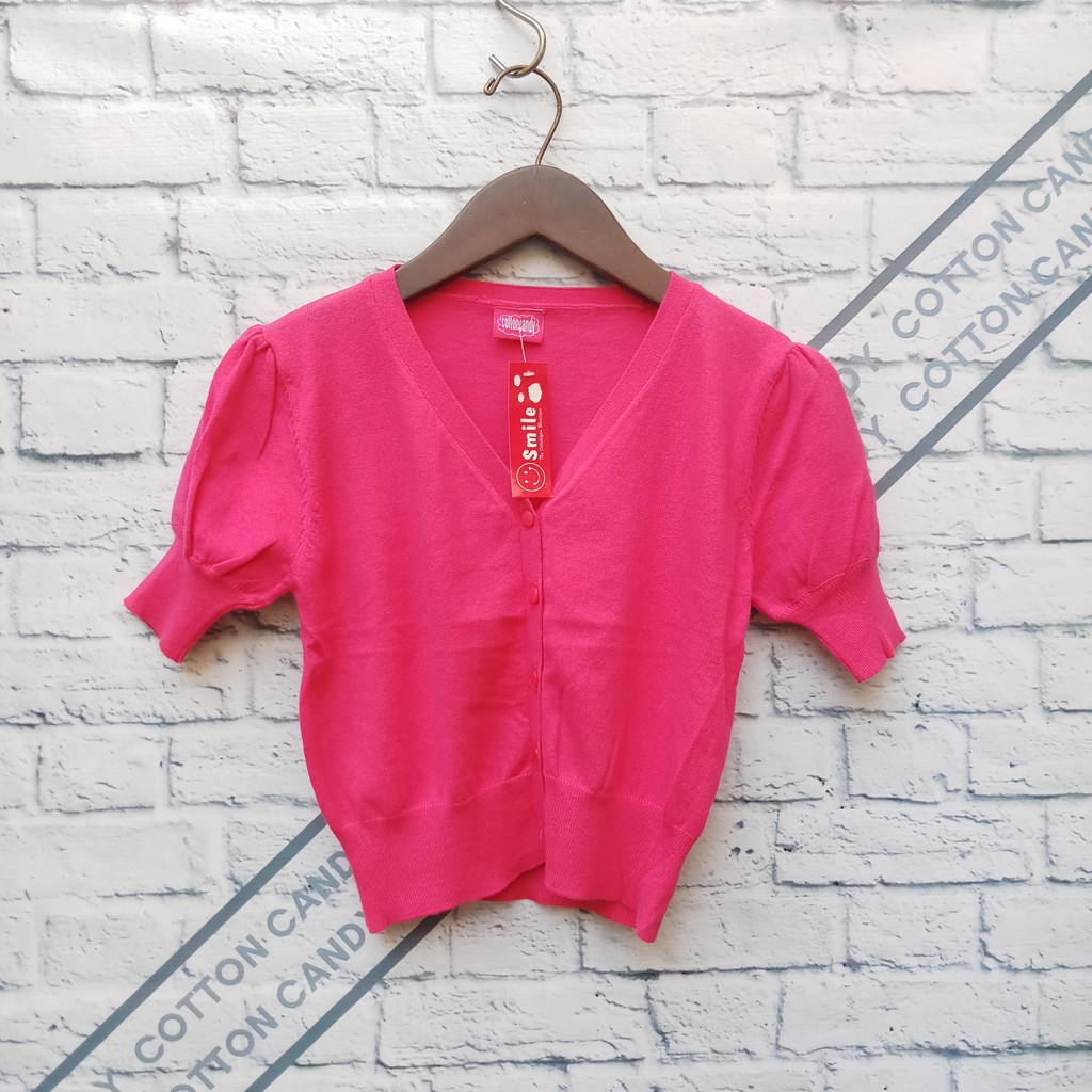 Cotton Candy Cardigan Wanita Rajut Bolero Tangan Pendek 8891 Outer Knit