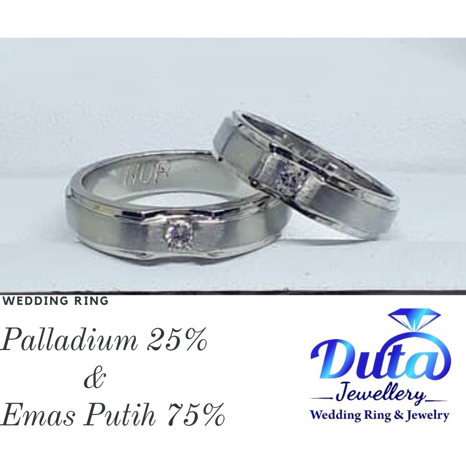 Cincin Kawin Emas 75% Sepasang Cincin Nikah Cincin Tunangan Cincin Couple Cincin Palladium