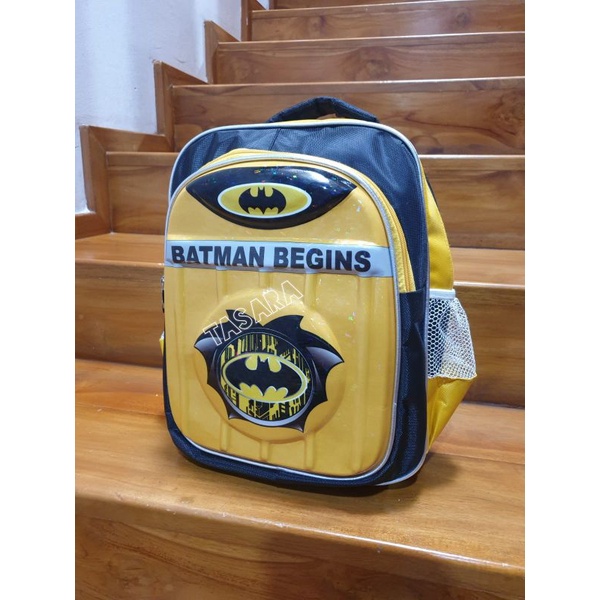 Ransel SD TK Anak Laki 3D Led Timbul Spiderman / Superman / Captain America / Batman