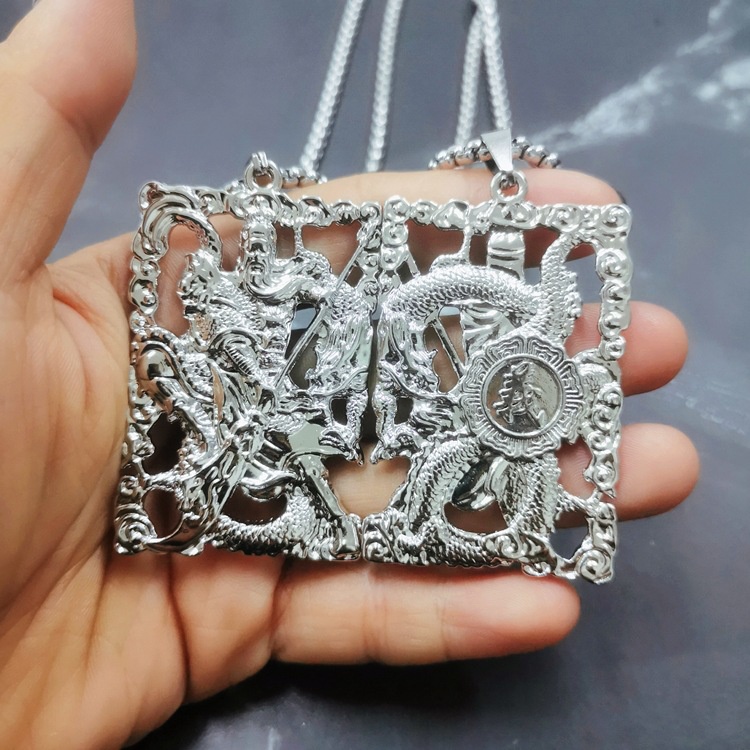 Selebriti Internet Guan Yu kalung retro disco Pria Guan Yu liontin kepribadian Fashion kalung trendy