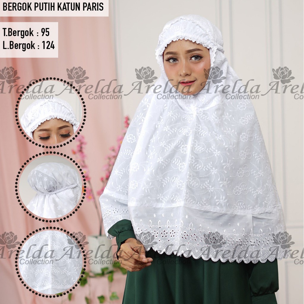 Bergo Katun Paris Standar dan Jumbo warna Hitam dan Putih