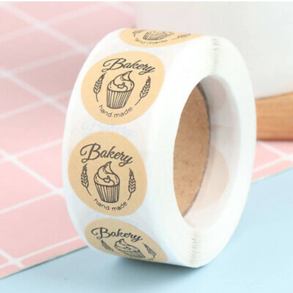 500 pcs Sticker Bakery Handmade / Sticker Label Kemasan Packing Kue