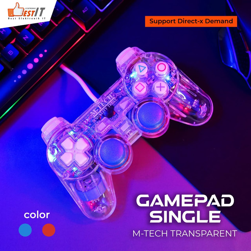 Stick Gamepad  PC Joystick  Joystik Gamepad Single Transparant M-Tech