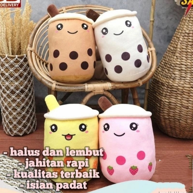 MOMBABY1 Kado mainan Anak Cewek Boneka Boba Bubble tea / Boneka Bobba Milk Tea