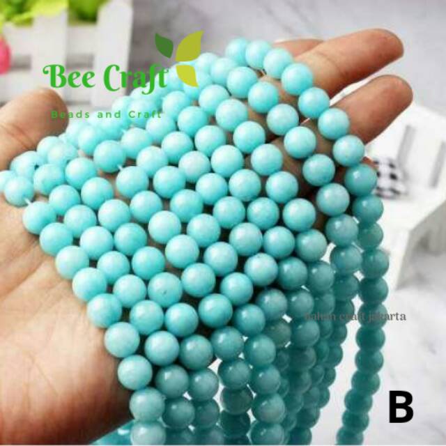 6-10mm Manik Batu alam amazonite membuat gelang dan tasbih