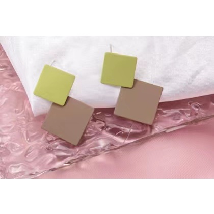 Anting Tusuk Gantung Bahan Sterling Silver 925 Desain Belah Ketupat Warna Permen Gaya Simple Untuk Wanita