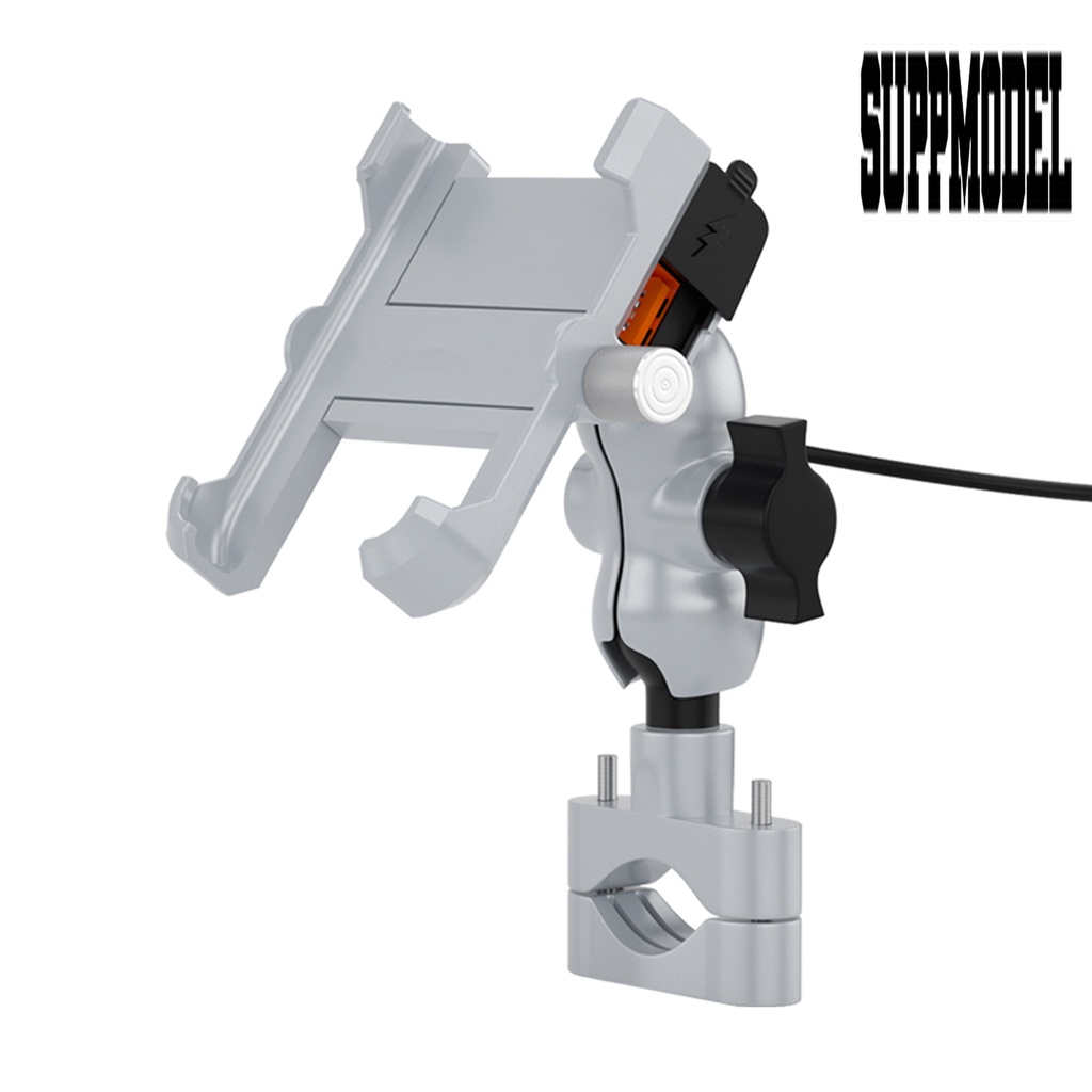 Bracket Dudukan Handphone Bahan Aluminum Alloy Anti Air Dengan Port Charger QC 3.0