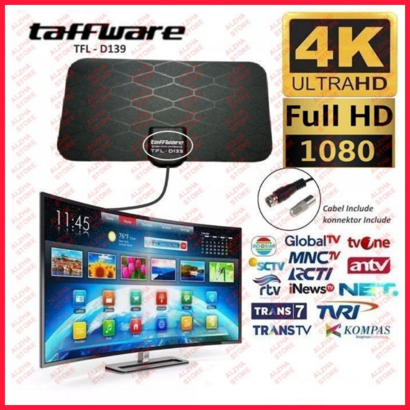 ORIGINAL Taffware Antena TV Digital Indoor DVB-T2 4K High Gain 25dB - TFL-D139