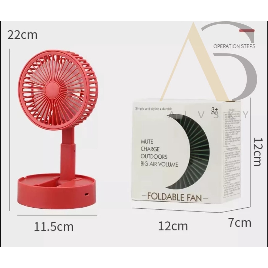 KIPAS LIPAT MINI USB / KIPAS ANGIN PORTABLE / USB RECHARGEABLE MINI DESK FAN / KIPAS ANGIN LIPAT MEJA SERBAGUNA PORTABLE FAN USB RECHARGEABLE