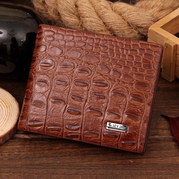 Dompet Pendek Kulit Pria Motif Croc 905-1