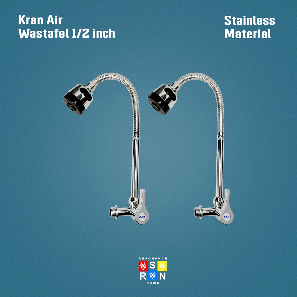 Kran Angsa Flexible Besar ON-OFF /  Keran Air Cuci Fleksible Stainless Resonance Home