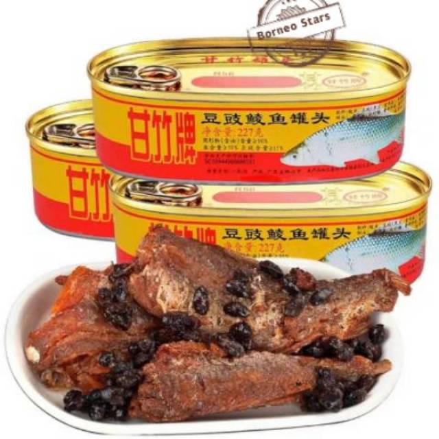 

Ikan tausi kaleng 豆豉鲮鱼罐头227g罐装 Gan zhu pai salted black beans