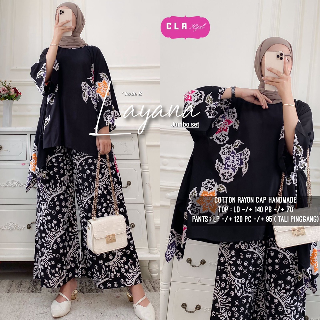 LAYANA JUMBO SET BLOUSE KULOT BATIK ORI CLA HIJAB