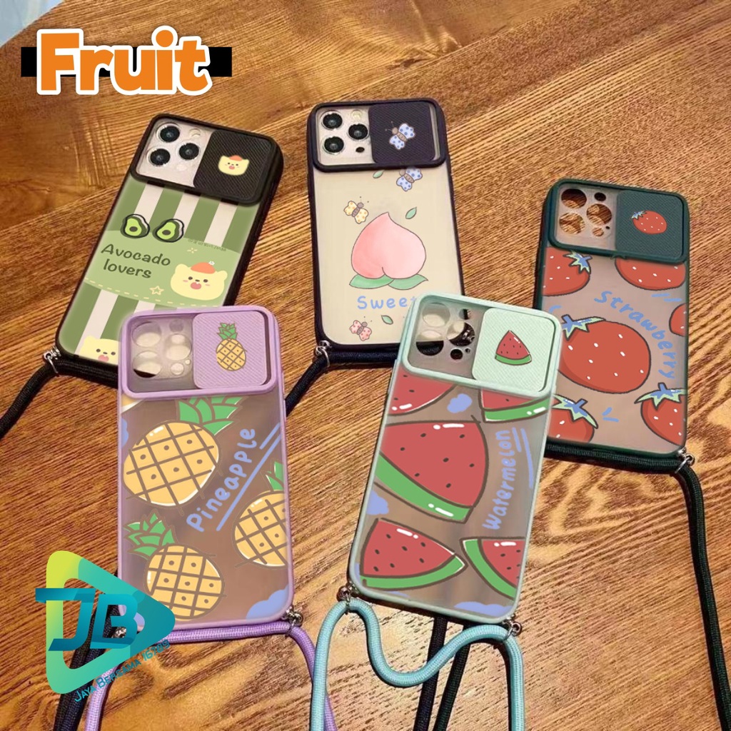 SOFTCASE SLINGCASE SLIDE PELINDUNG KAMERA FRUIT SAMSUNG OPPO VIVO REALME IPHONE XIAOMI ALL TYPE JB4947