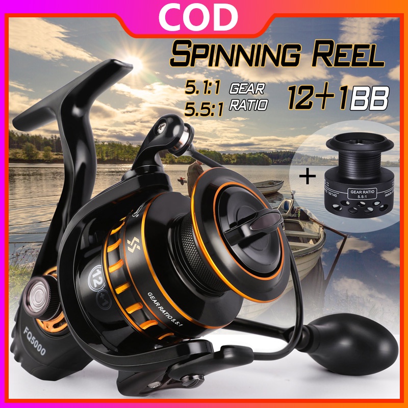 Sougayilang 1000-5000 Series Spinning Fishing Reel dengan Gratis Spool Cup 12 + 1BB Max Drag 30KG Super Strong Fishing Reel