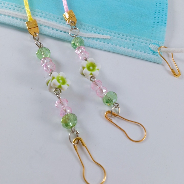 Strap masker BUNGA KECIL MUTIARA  STRAP MASK/KALUNG MASKER/TALI MASKER KRISTAL kalung masker