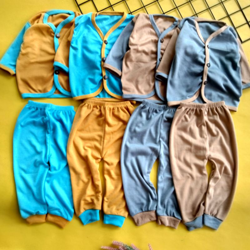 16 pcs paket baju bayi polos kombinasi newborn