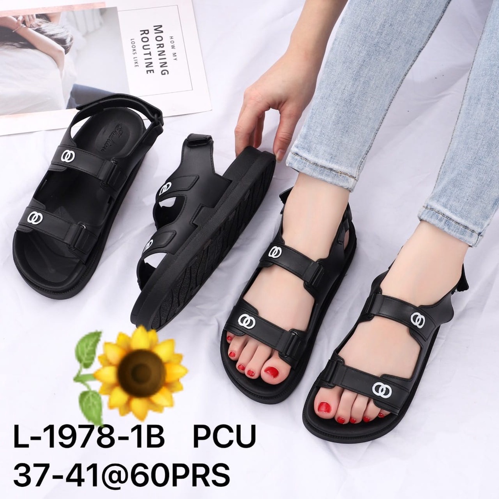 Sandal Karet Jelly Wedges Wanita import Model Terbaru Original Kekinian by AGUNG STYLE Balance L-1978-1B