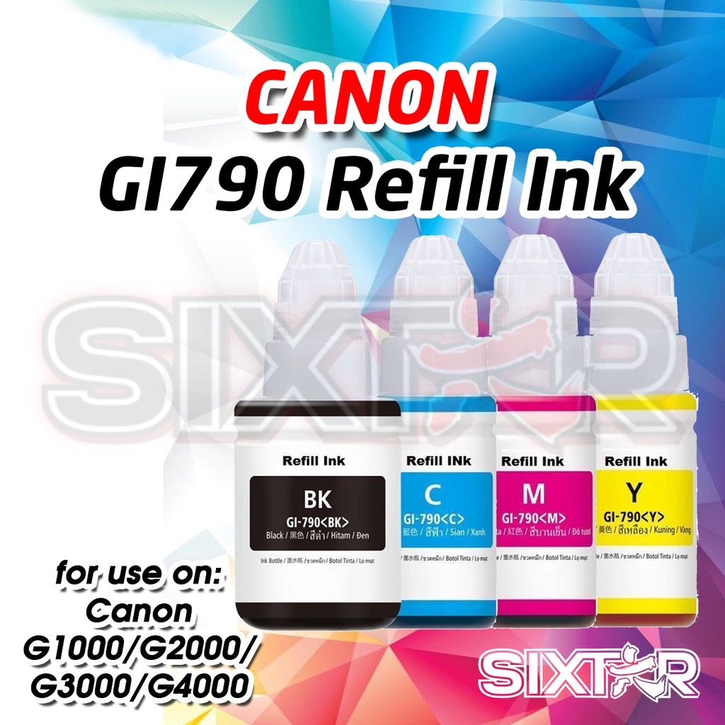 Tinta Refill Canon GI790 G1000 G2000 G3000 G4000 GI-790 Kompatibel Pengganti Original Ink Bottle