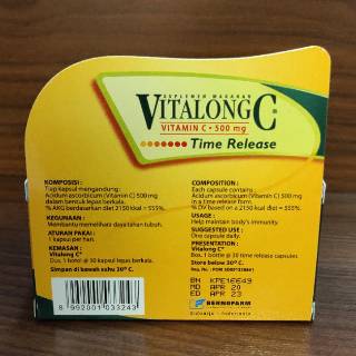 VITALONG C MULTIVITAMIN KESEHATAN VITAMIN C (ISI 30 KAPSUL