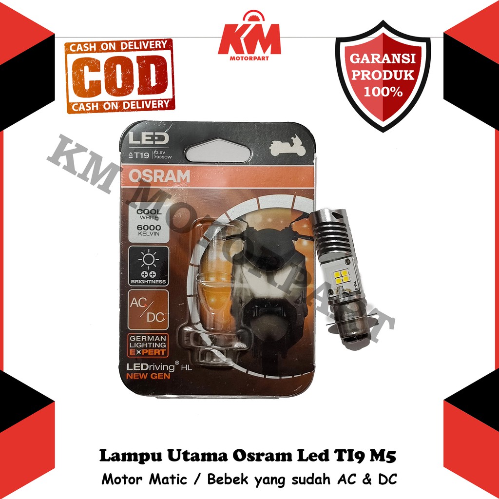 OSRAM T19 LED Putih Original H6 Lampu LED Motor Depan Super Terang Beat fi Vario Mio Sporty dll