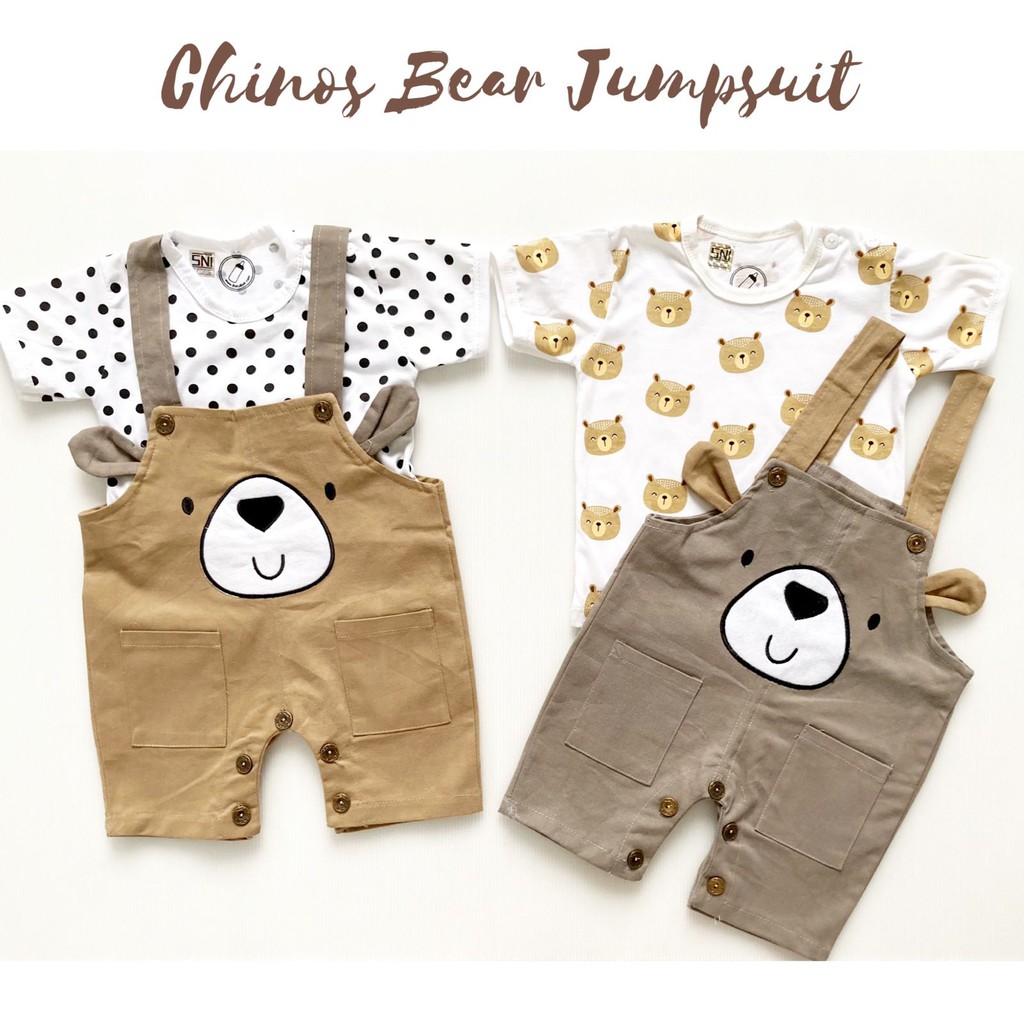 ORI BABYBEB PREMIUM CHINOS Overall Baju Setelan Kaos Celana Pergi Jalan Lucu Fashion Anak Bayi Cowok Laki Terlaris