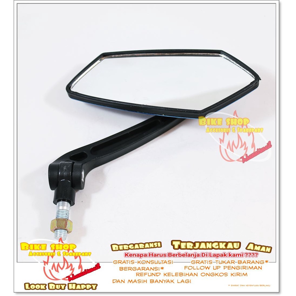 Spion Motor Alevo Putar 360 Derajat Honda Beat Vario Scoopy Dll Variasi Motor Warna Biru kaca Spion-3