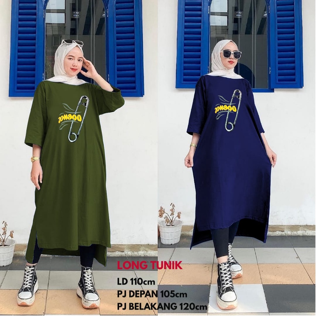 GR LONG TUNIK BASIC TUNIK TERBARU / MIDI DRESS JUMBO BABYTERRY SR315