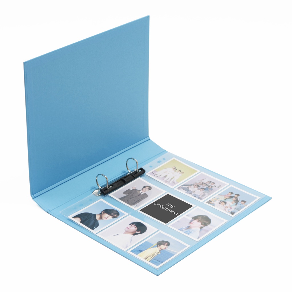 

[Zada] Bantex Photocard Album A4 2 Ring Binder Sleeve Pocket Blue 8222P23