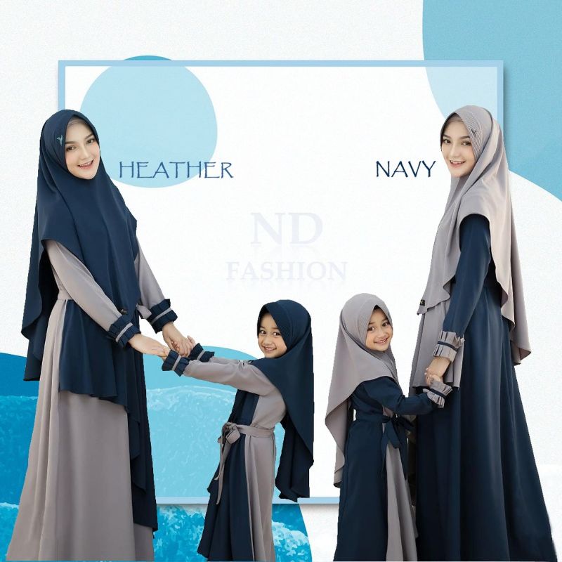 Gamis Couple Ibu Dan Anak Perempuan Set Hijab / Baju Muslim Syari Terbaru 2025