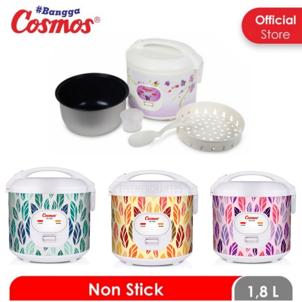 Rice Cooker Cosmos CRJ 323s 1,8 Liter Inner Pot Teflon Magic Com Cosmos Penanak Nasi Cosmos 323s