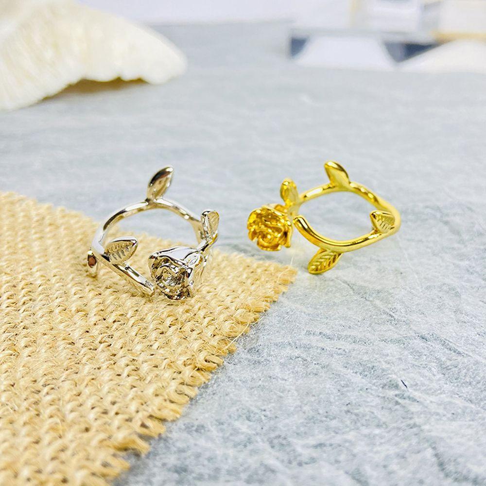 Mxbeauty Cincin Bunga Mawar Elegan Retro Hadiah Ulang Tahun Fashion Perhiasan Adjustable Hari Valentine Wanita Jari Ring