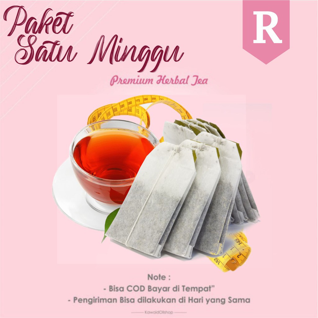 El Royal Detox Slimming Tea - Teh Detox 1 Paket Original Sehat ORIGINAL Chinese Teak Tea | Teh Peluntur Lemak Herbal Teh Pelangsing Paket 1 Minggu