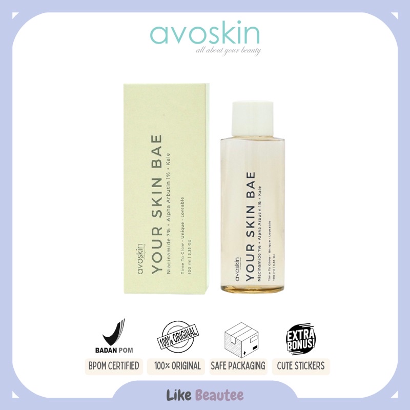 [READY STOCK] AVOSKIN Your Skin Bae Toner Niacinamide 7% + Alpha Arbutin 1% + Kale