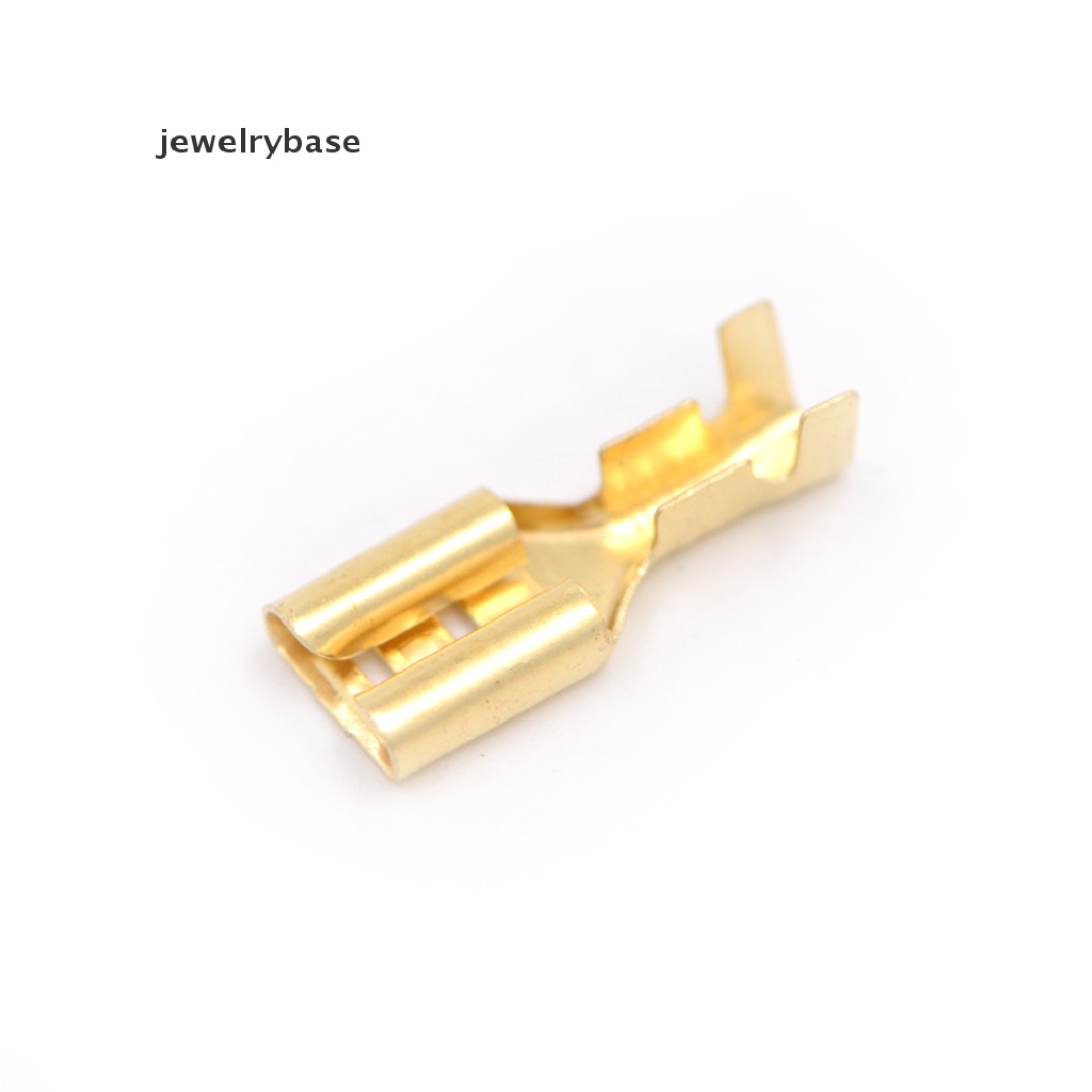 100 Pcs Konektor Kawat Speaker Mobil Bahan Kuningan Warna Emas Ukuran 6.3mm
