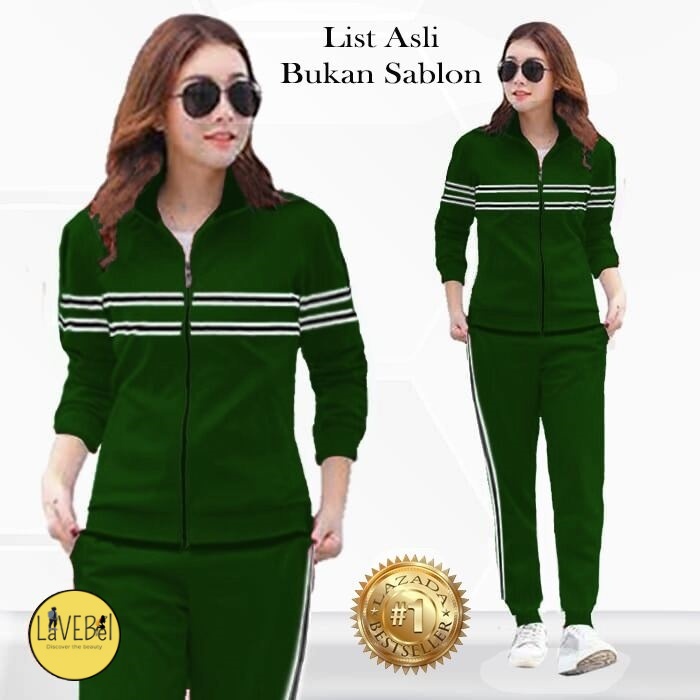 LVB Setelan Training SENORITA /Lisa/Set Baju Celana Lari Senam Trackuit Perempuan Wanita/Bahan Katun Babyterry Adem Halus Nyerap Keringat/Set Pakaian Olahraga &amp; Aktivitas Outdoor/Gratis Ongkir Cashback COD/05564 05668 05772/ LAVEBEL