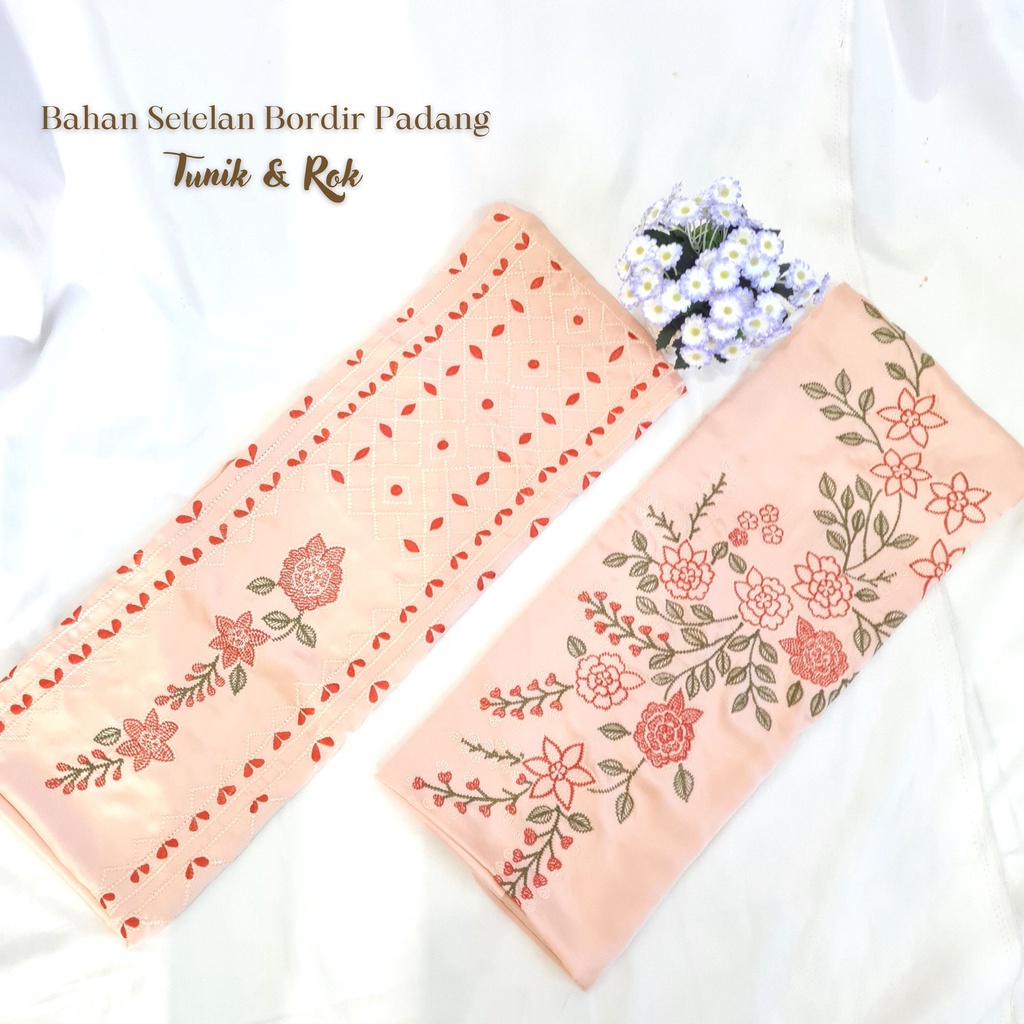 Pusat Bordir Tasikmalaya - Handmade Bahan Kain Silk Premium Setelan malaysia bahan baju kurung Bordi