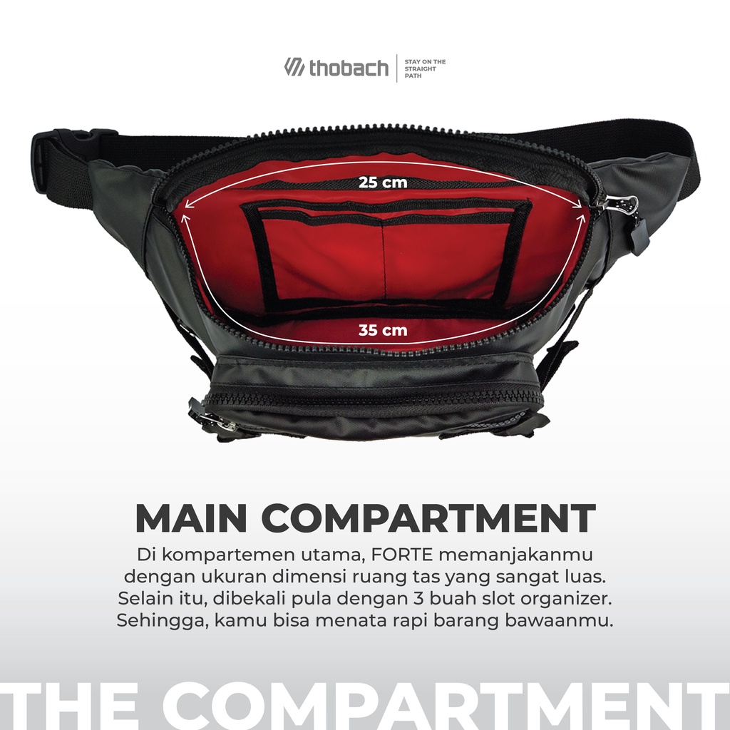 THOBACH - WAIST BAG WATERPROOF FORTE TAS PINGGANG ANTI AIR SLING BAG TAS SELEMPANG SPORTY ORIGINAL